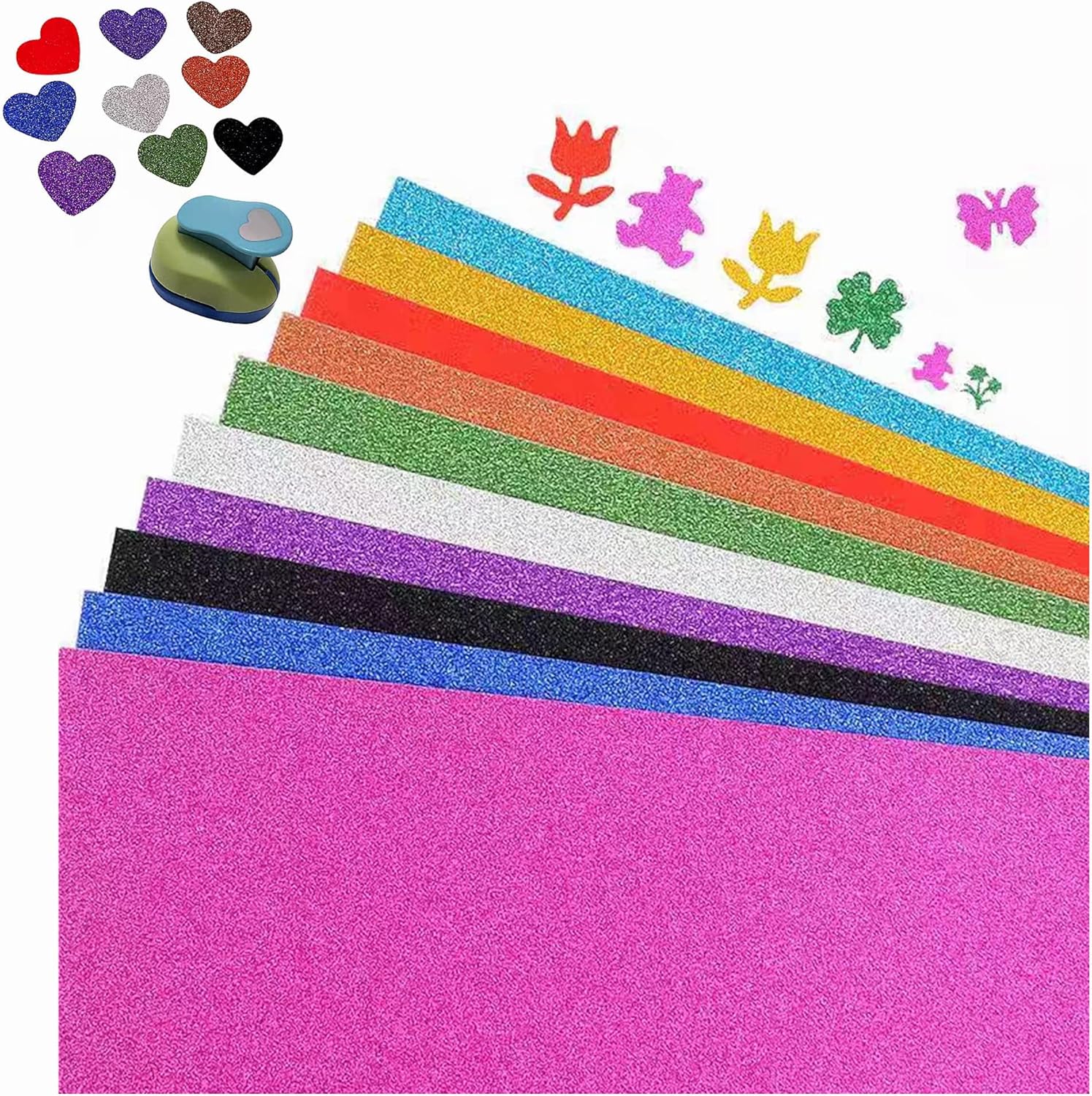 20 hojas de cartulina con purpurina morada, papel brillante A4 de 8.82 ozm para hacer tarjetas, invitaciones, manualidades de papel, decoración de
