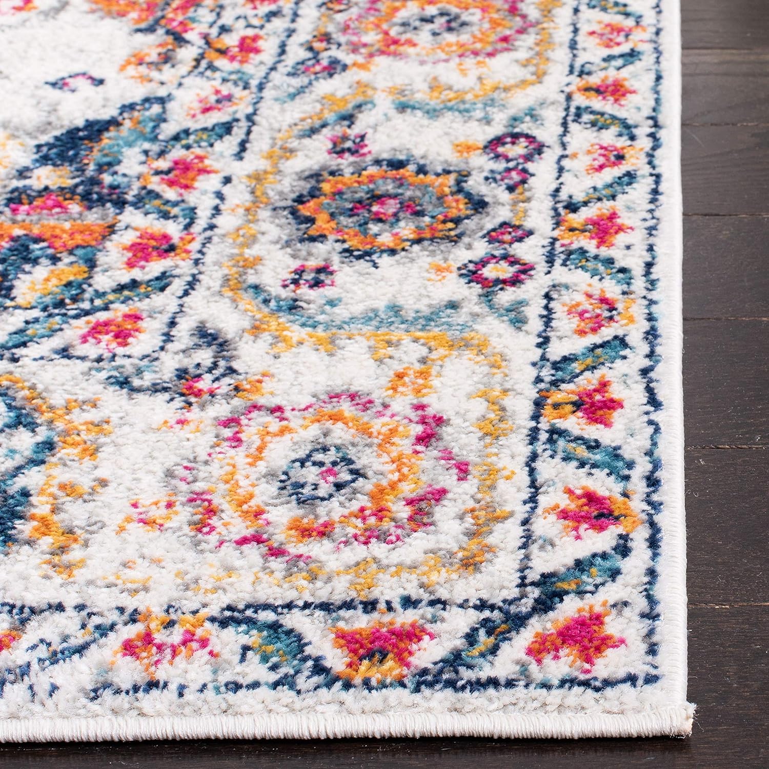 Safavieh MAD603R – Tapete con diseño de medallón desgastado, copo de nieve, colección Madison, no suelta pelos, fácil de cuidar, alto tránsito, sala