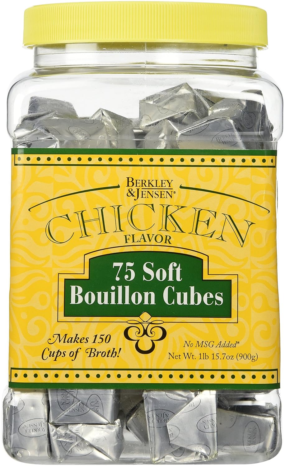 Berkley & Jensen – 75 cubos de caldo suaves con sabor a pollo (recipiente de 1 libra y 15.7 onzas)