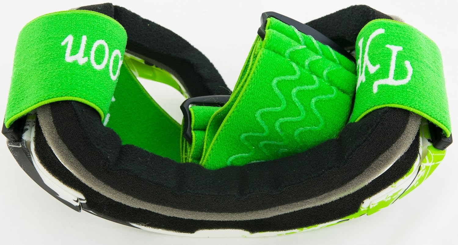 Gafas de esquí y snowboard con lente magnética antiniebla (verde y blanco con plata y amarillo)