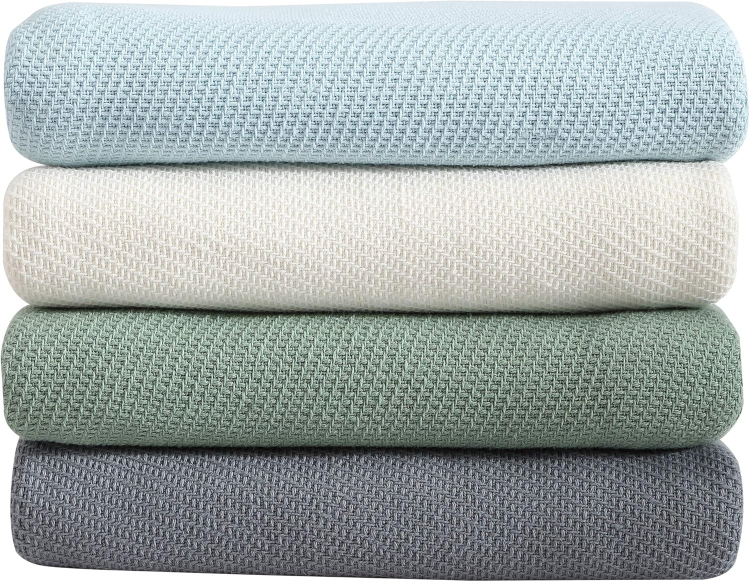Eddie Bauer – Manta Queen, ropa de cama acogedora de algodón, decoración del hogar para todas las estaciones (Windy Ridge White, Queen)