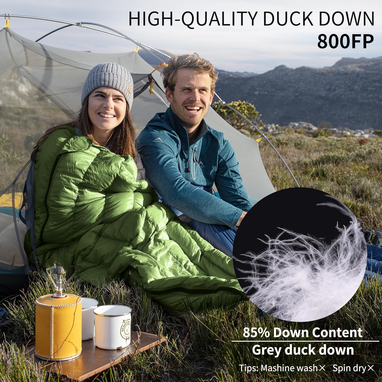 Naturehike Saco de dormir ultraligero de 1.26 libras, 650800 de relleno de plumón de ganso, saco de dormir compacto y ligero de 32-43  para adultos,
