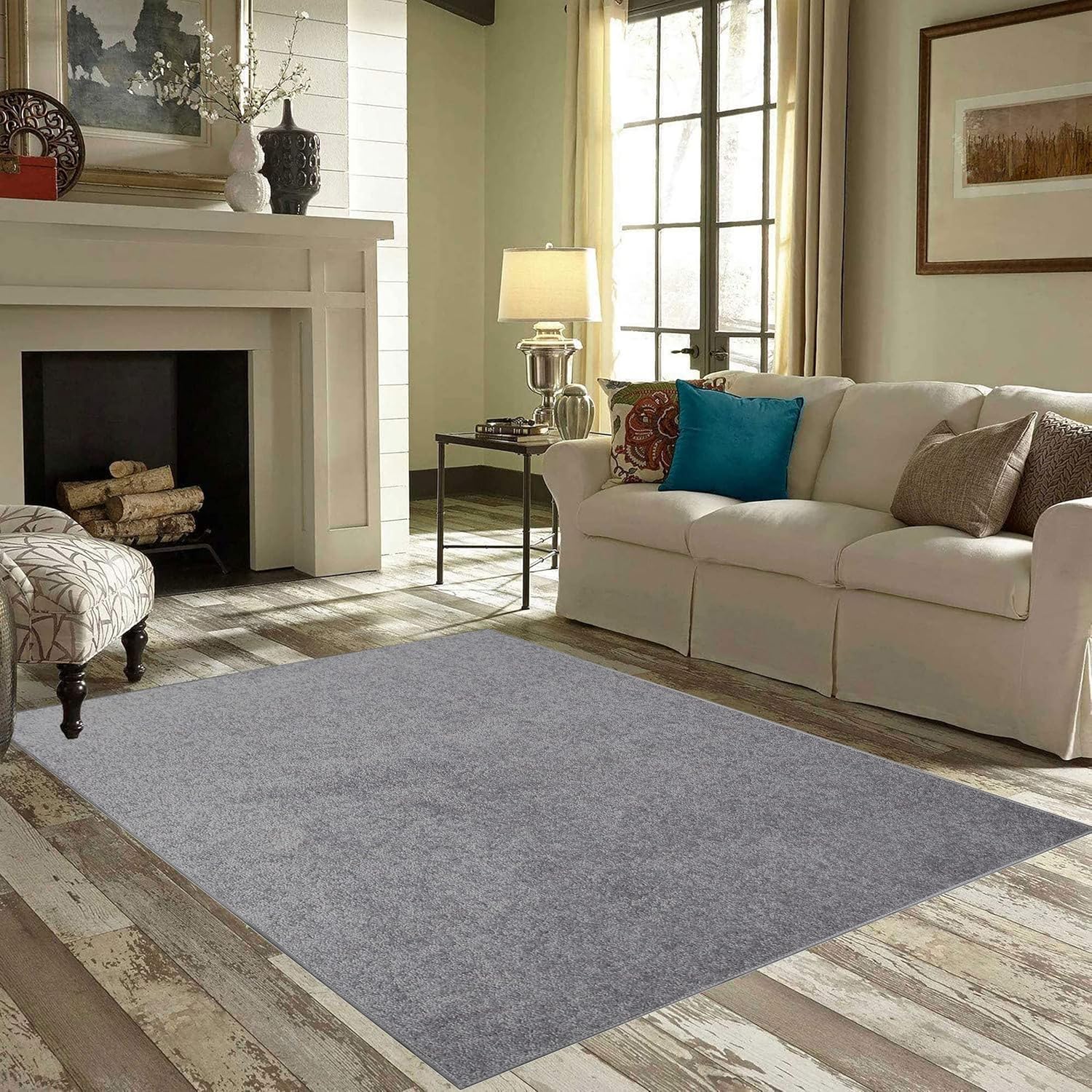 Alfombra de color sólido para mascotas, respetuosa con el medio ambiente., gris