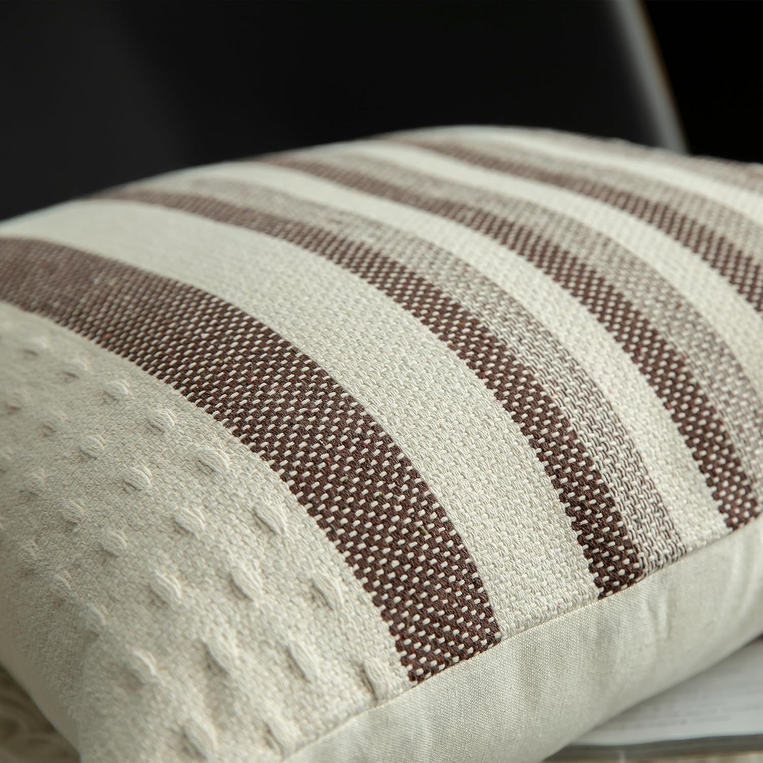 Juego de 1 funda de almohada bohemia de 20 x 20 pulgadas, fundas de almohada neutras con borlas para sofá, sala de estar y sala de estar al aire