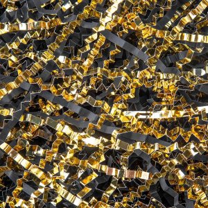 Caleihd Relleno de papel de corte arrugado de 5.3 onzas de papel metálico dorado y negro, cajas de regalo para envolver regalos y rellenar cestas Caleihd Relleno de papel de corte arrugado de 5.3 onzas de papel metálico dorado y negro, cajas de regalo para envolver regalos y rellenar cestas