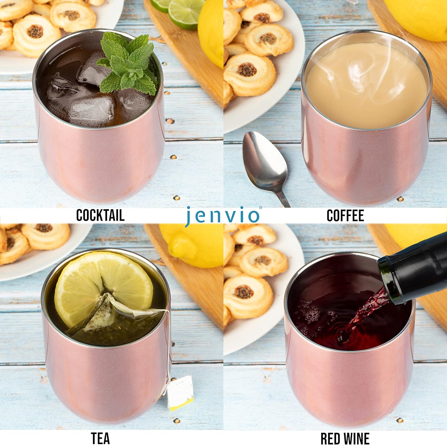 JENVIO Regalos de jubilación para mujer  Vaso de viaje de acero inoxidable de 12 onzas con tapa deslizante, popote y caja de regalo, vaso de viaje