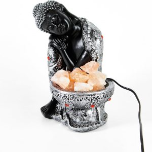 Dreaming Buddha – Lámpara de sal del Himalaya con dos bombillas Dreaming Buddha – Lámpara de sal del Himalaya con dos bombillas