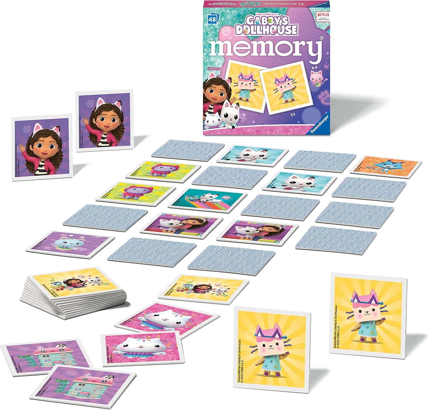 Ravensburger Gabbys – Juguetes de casa de muñecas  Mini juego educativo de memoria para niños a partir de 3 años  Pares de fotos a juego