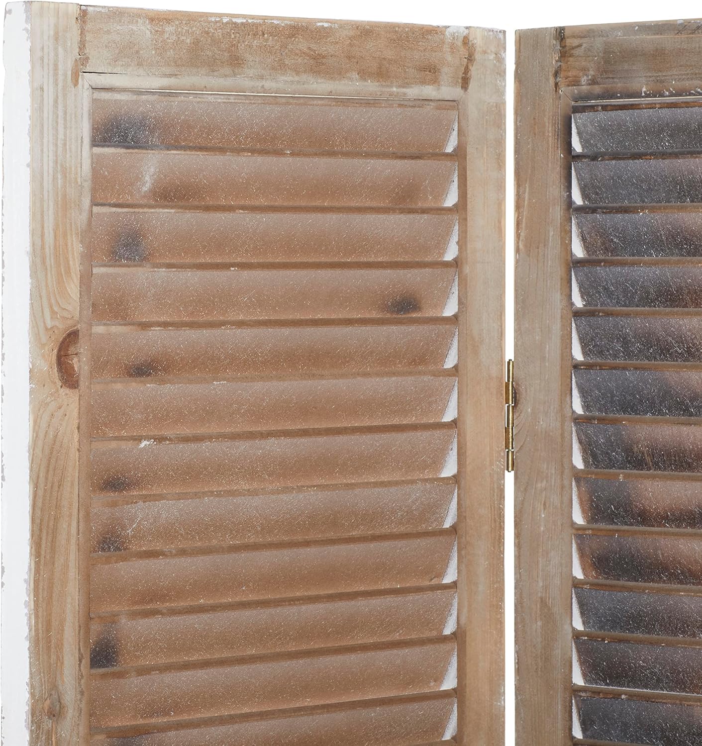 Biombo de 3 paneles, de madera, de la marca Deco 79., Madera, Negro, talla única