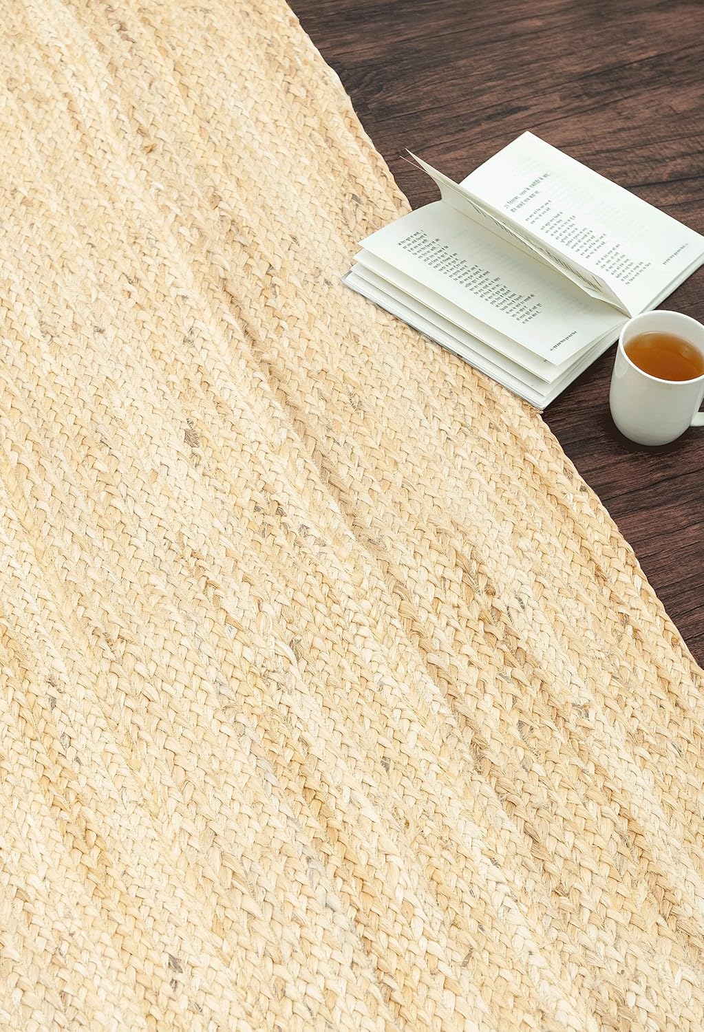 HOMEMONDE Alfombra rectangular de yute de 2 x 3 pies, alfombra para sala de estar, cocina, pasillo, entrada, interior y exterior, alfombra ecológica