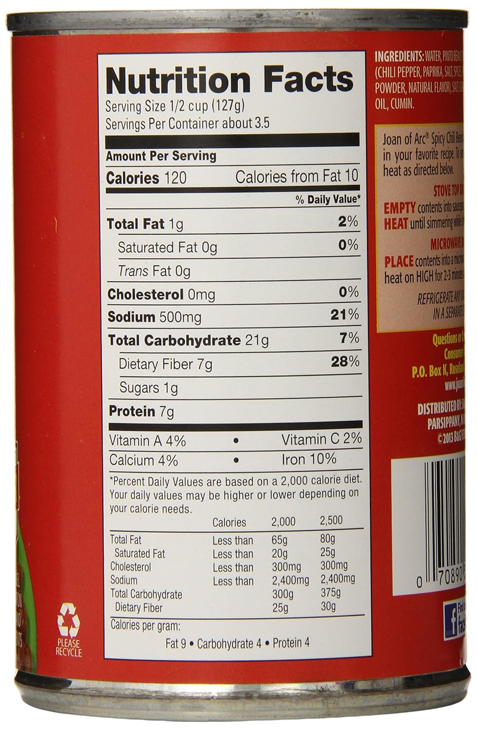 Joan of Arc Frijoles, Chile picante, 15 onzas (paquete de 12)