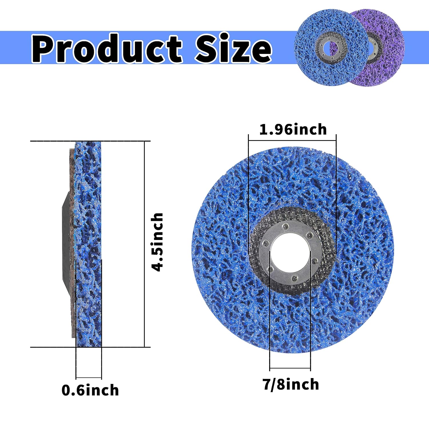 12 discos de tira de 4-12 x 78 pulgadas, adecuados para limpiar amoladora angular para eliminar la oxidación de pintura, óxido y soldadura (azul y