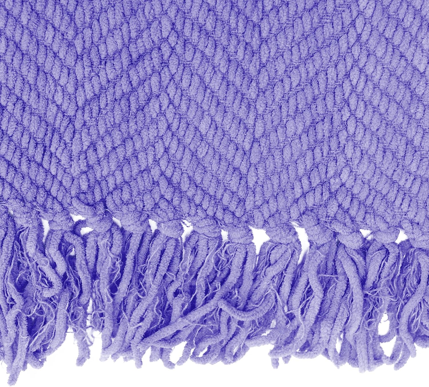 Manta de punto suave con textura para sofá, manta de tweed morado con borlas de flecos para decoración del hogar, cama, sofá, silla, 50 x 60