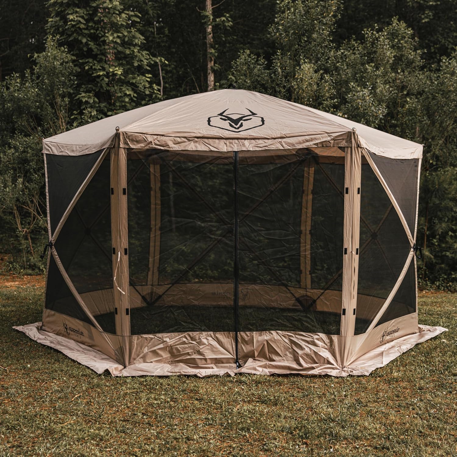 Gazelle Tents, G6 – Gazebo portátil de 6 caras, tienda de campaña fácil de desplegar, duradera, malla TriTech, impermeable, resistente a los rayos