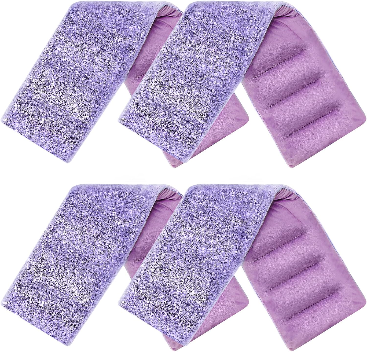 Paquete de 4 almohadillas térmicas para microondas de 7 x 18 pulgadas, almohadillas térmicas para microondas, calentadores de cuello, almohadilla