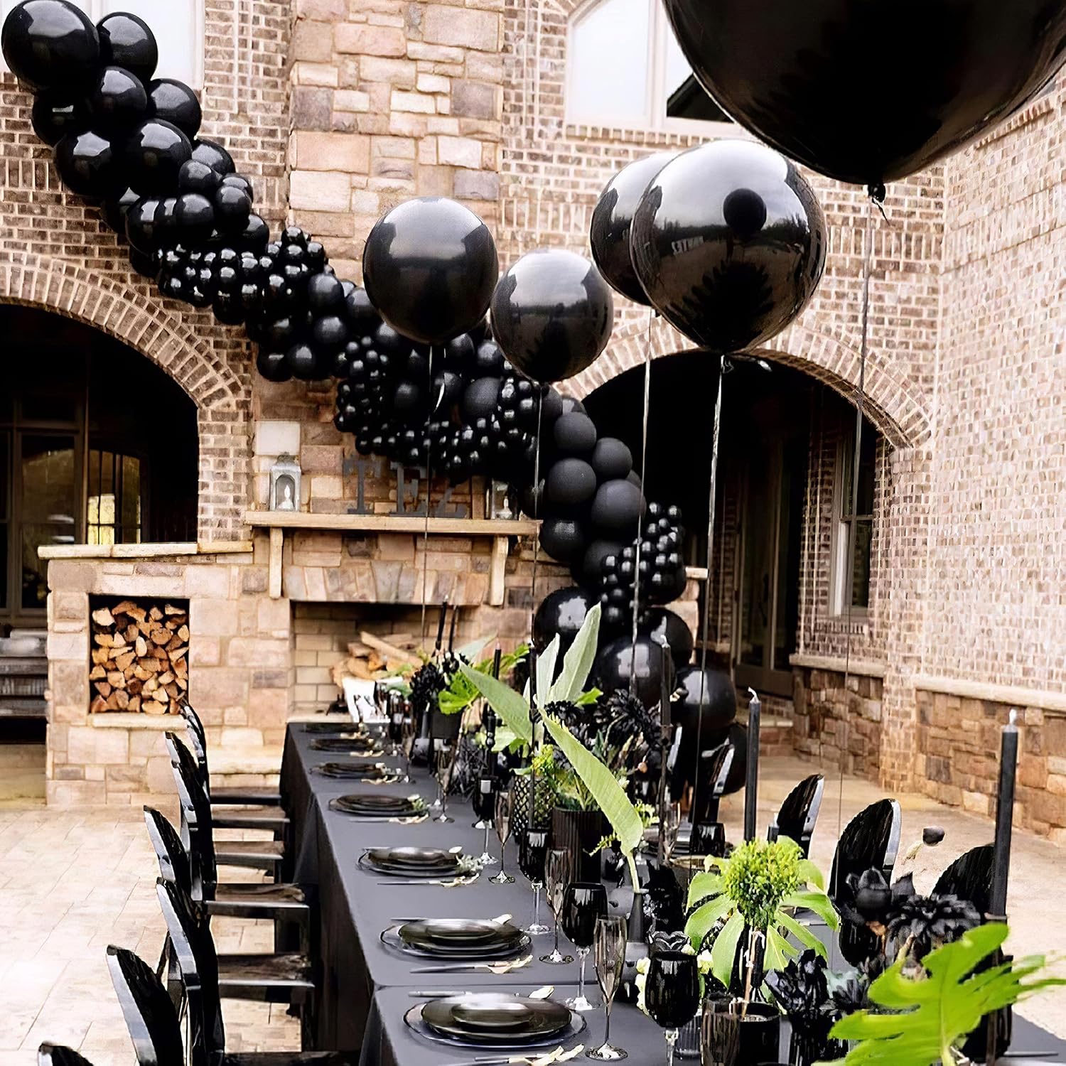 Henviro Globos de látex negro para fiesta, 154 globos de 5101218 pulgadas, globos de látex de calidad de helio como globos de fiesta de cumpleaños,