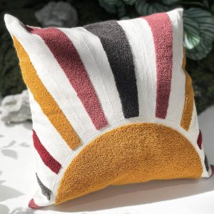 Molili Fundas de almohada con textura bohemia de 18 x 18 pulgadas, modernas fundas de almohada con diseño de sol absrácto minimalista, decoración de Molili Fundas de almohada con textura bohemia de 18 x 18 pulgadas, modernas fundas de almohada con diseño de sol absrácto minimalista, decoración de