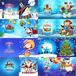 pigpigboss Paquete de 8 tarjetas de felicitación con pintura de diamantes, árbol de Navidad, muñeco de nieve, tarjetas de pintura de diamantes de pigpigboss Paquete de 8 tarjetas de felicitación con pintura de diamantes, árbol de Navidad, muñeco de nieve, tarjetas de pintura de diamantes de