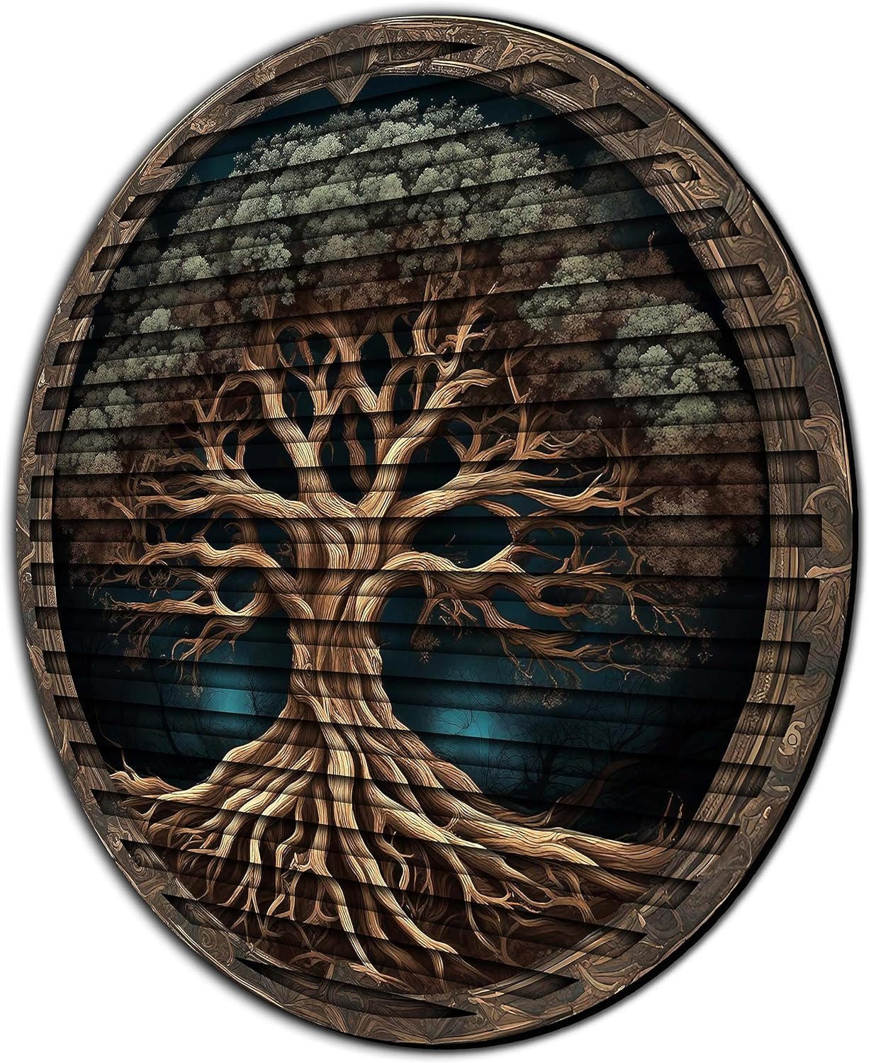 Venovez Árbol de la vida, arte de pared de madera tallada, decoración de pared 3D, decoración del hogar, regalo de inauguración de la casa,