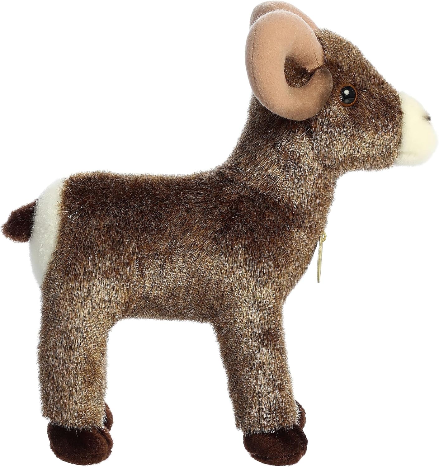 Aurora Adorable borrego cimarrón de peluche Miyoni, detalle realista, compañía entrañable, marrón, 11 pulgadas