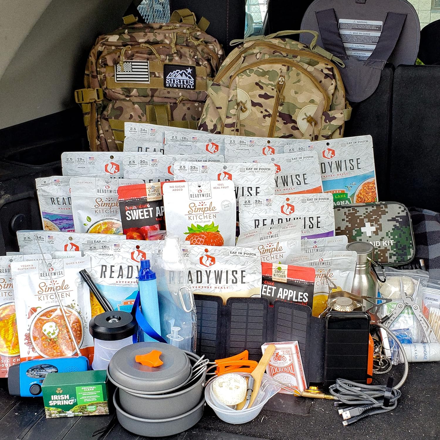 Family Comfort 72 – Kit de supervivencia de emergencia – 72 horas para 2 personas – Preparación para desastres – Deliciosa comida ReadyWise, equipo,