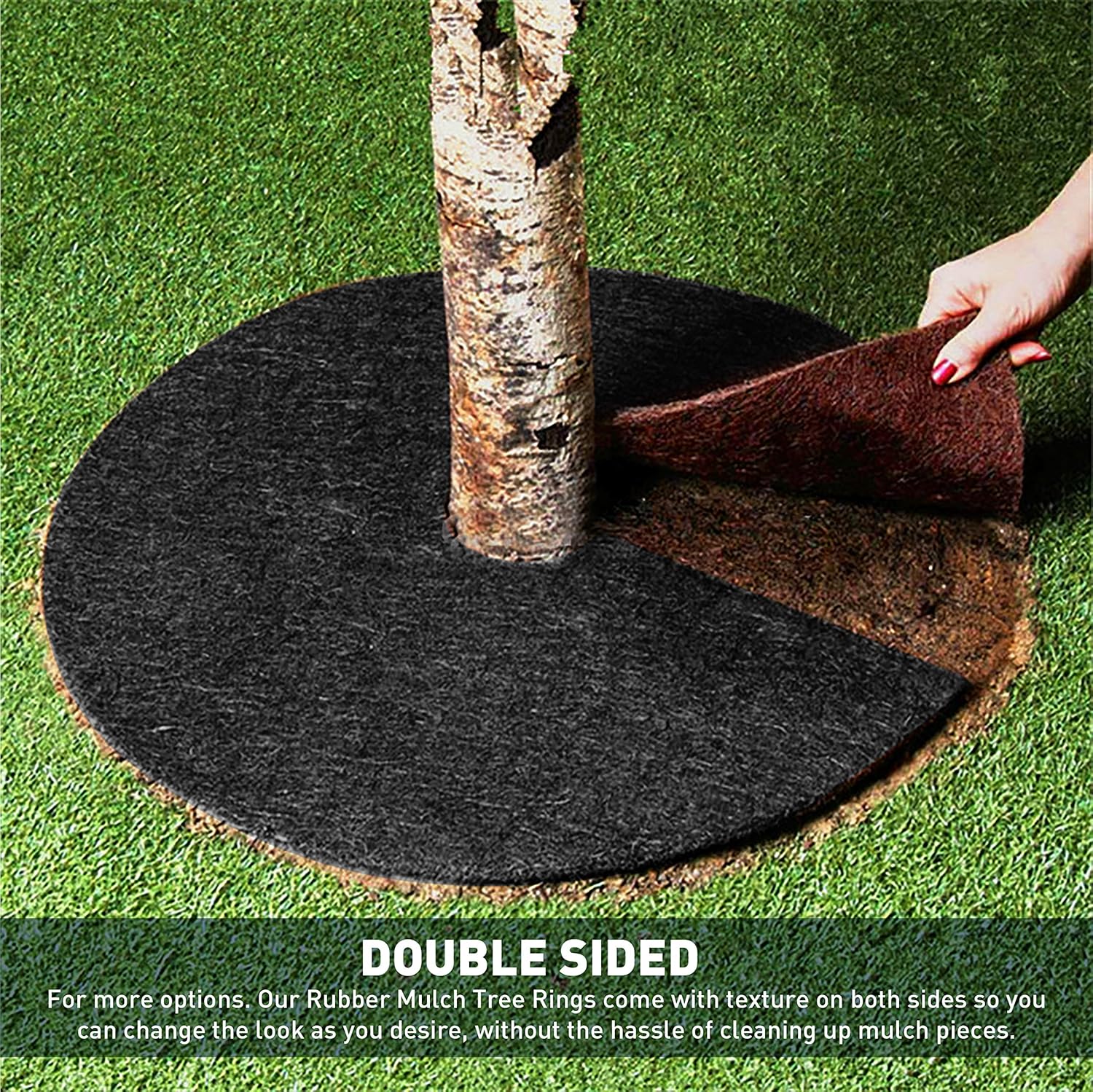 EasyGo Product RubberRing – Anillo de goma para árbol – Aspecto natural de doble cara – Dos colores en un solo anillo – Reciclado resistente – 24