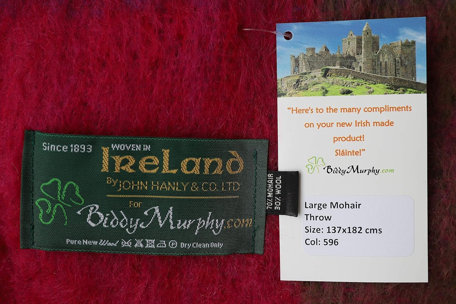 Manta de lana y mohair de angora irlandés genuina de Irlanda, 72 x 54 pulgadas, estilo celta tradicional, sensación y calidez supersuaves, cuadros