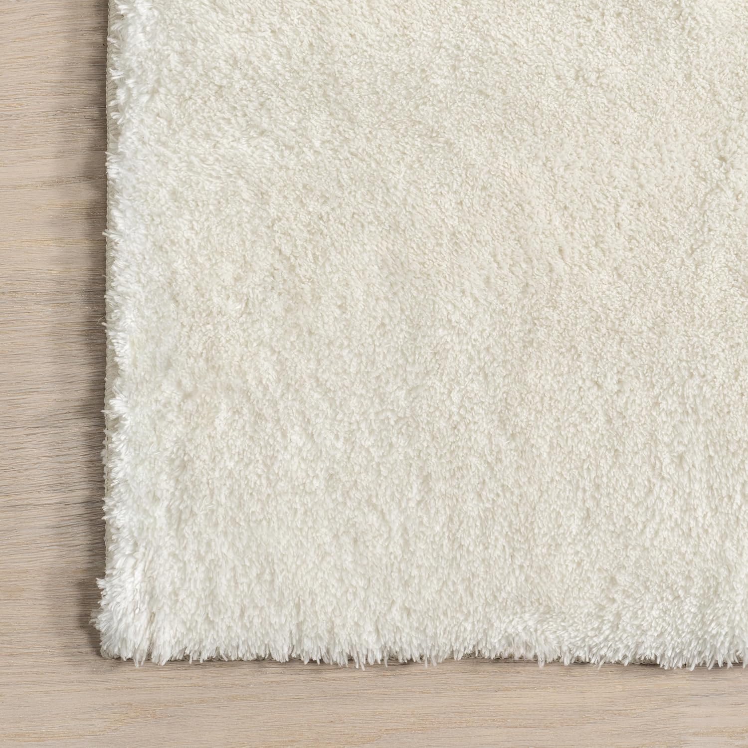 nuLOOM Loni – Alfombra de pelo largo lavable a máquina, 6 cuadrados, lavables a máquina, alfombra de transición blancomarfil, para sala de estar,