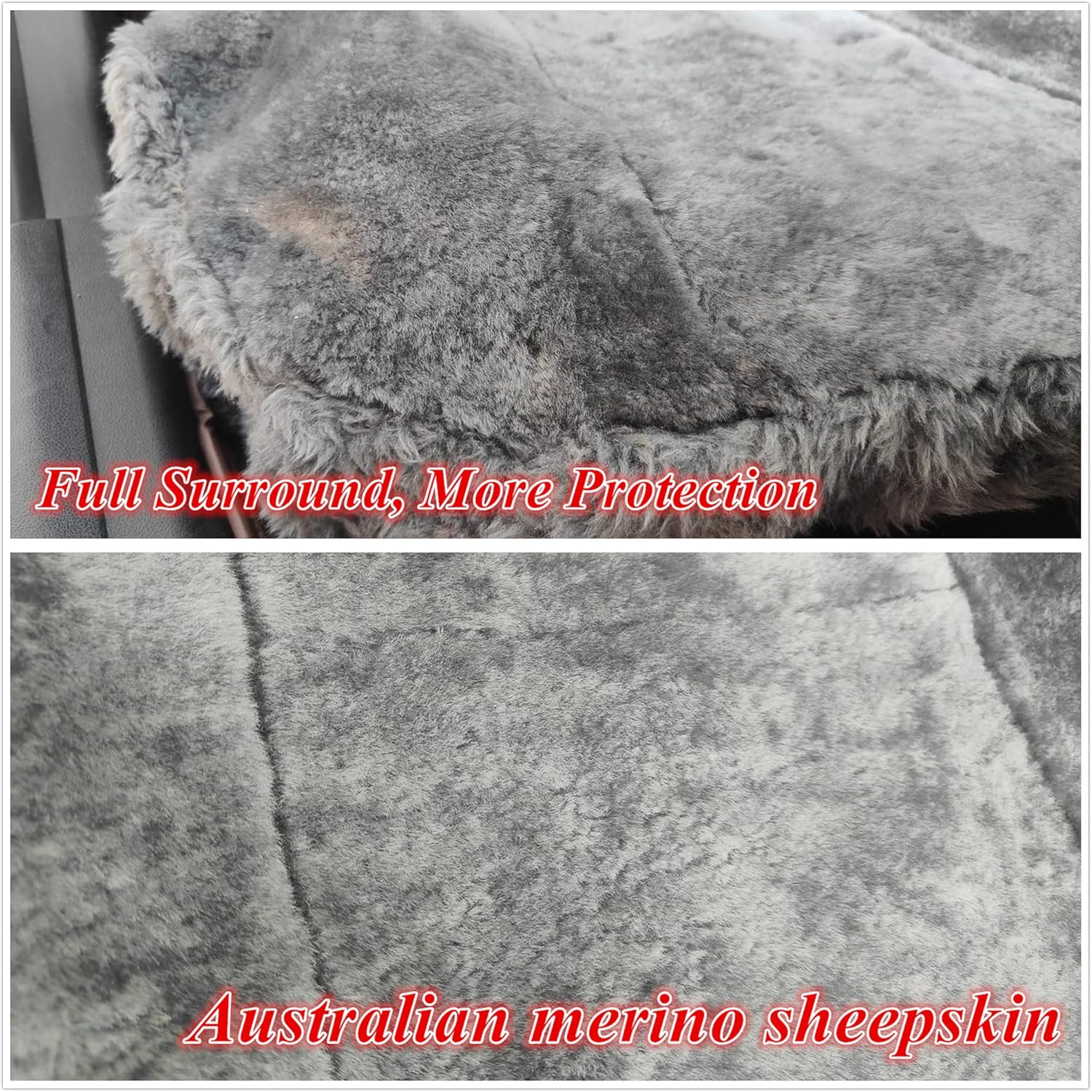 Sisha-A Funda de asiento de piel de oveja, funda de asiento de piel de oveja australiana genuina, ajuste universal, cobertura completa, Furry, funda