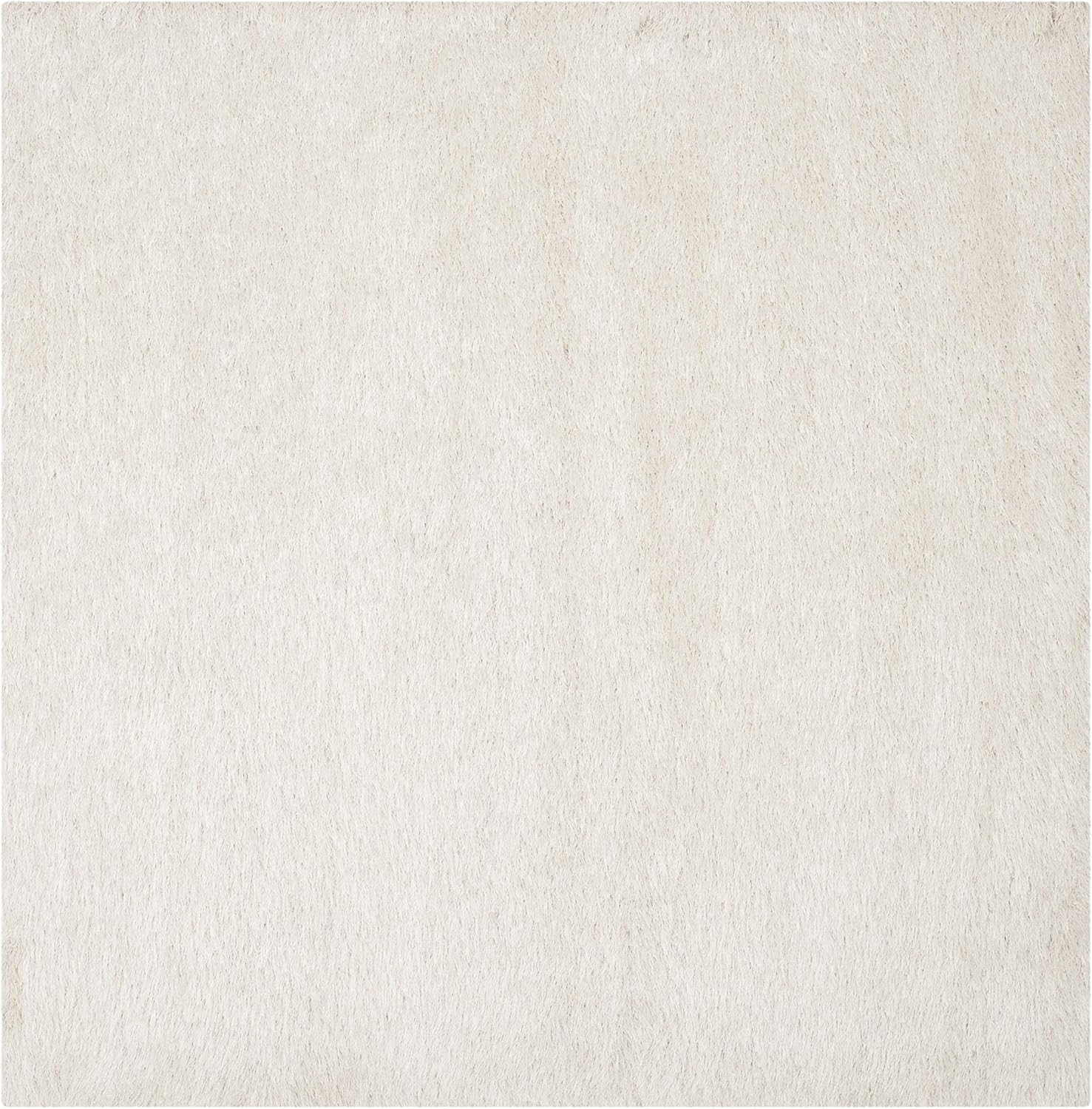 SAFAVIEH Venice Shag Collection – Alfombra cuadrada de 4 pies, perla, glamour hecho a mano, 3 pulgadas de grosor, ideal para zonas de alto tráfico