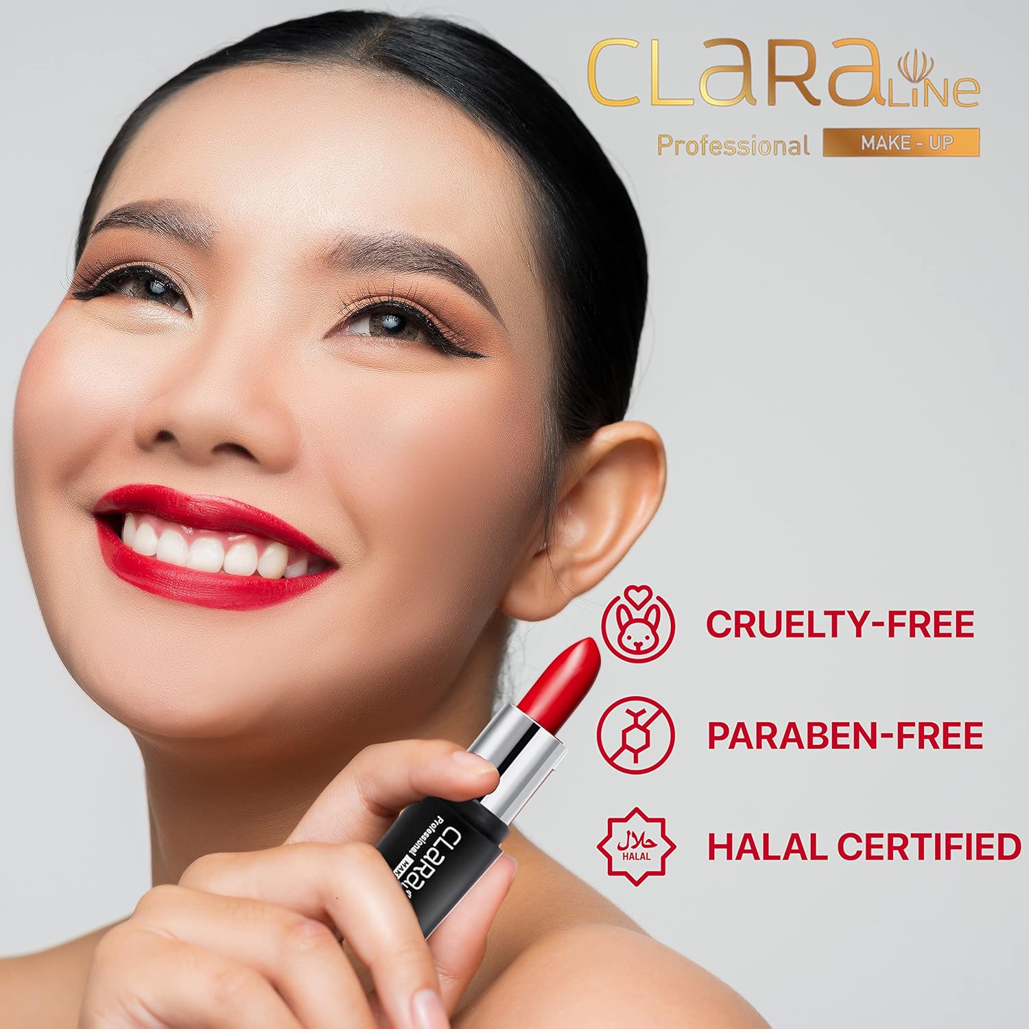 Lápiz labial HD – Maquillaje hidratante de labios  Tonos altamente pigmentados  Larga duración, libre de crueldad, certificado Halal y sin parabenos
