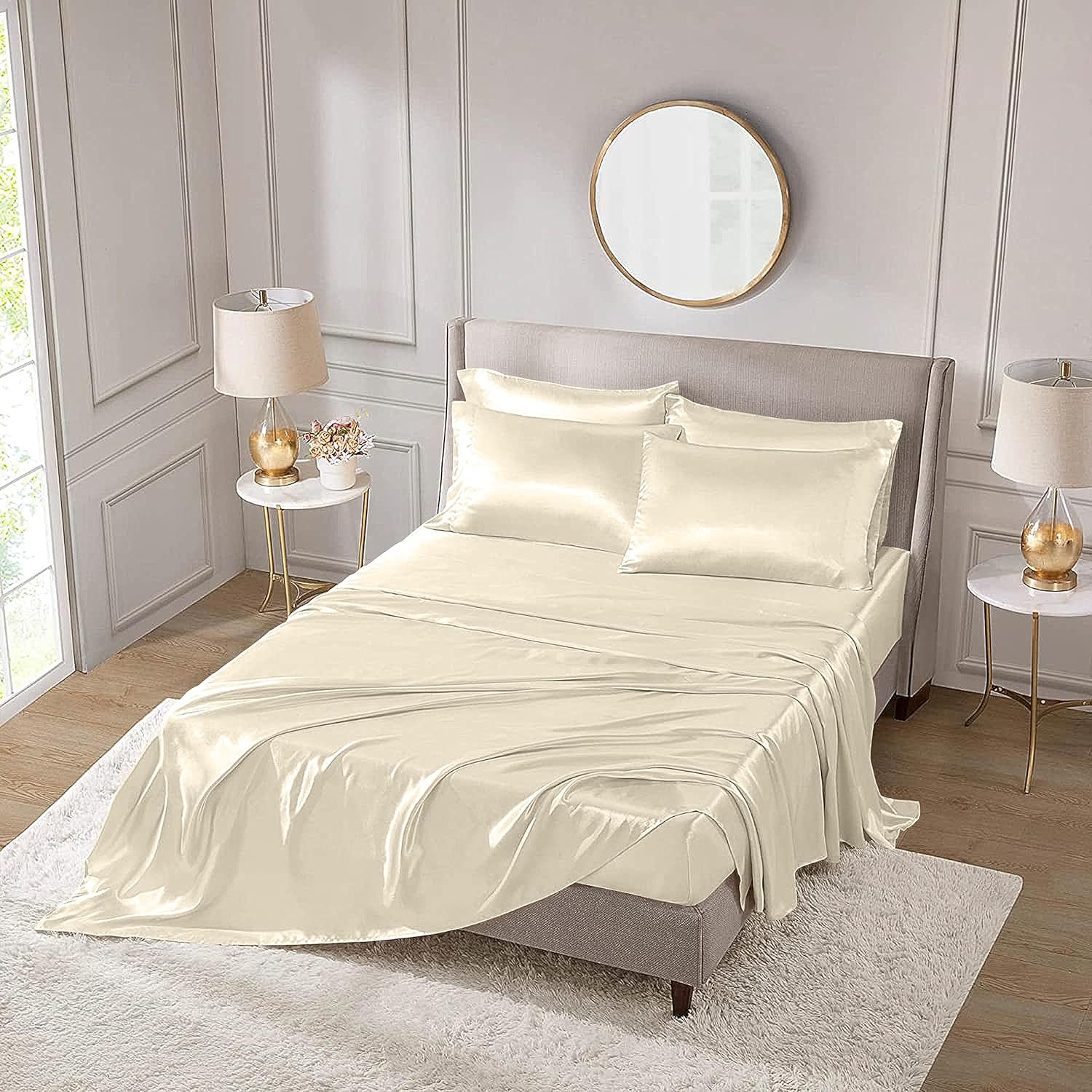 Tencel – Juego de sábanas de 3 piezas, 100% orgánico, natural, 300 hilos, refrescante, extrasuaves, suaves como la seda, sábanas de lujo de fácil