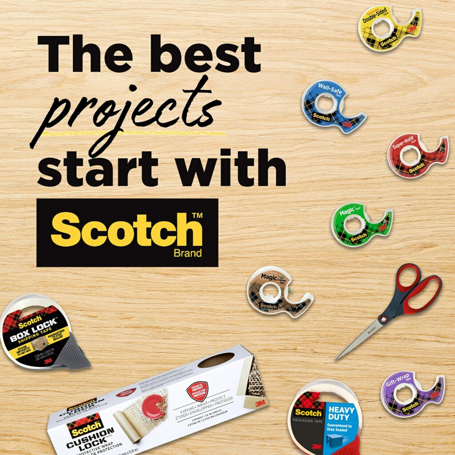 Scotch Cinta mágica, invisible, reparación de tarjetas de Navidad y uso como papel de regalo navideño para Navidad, 12 rollos de cinta