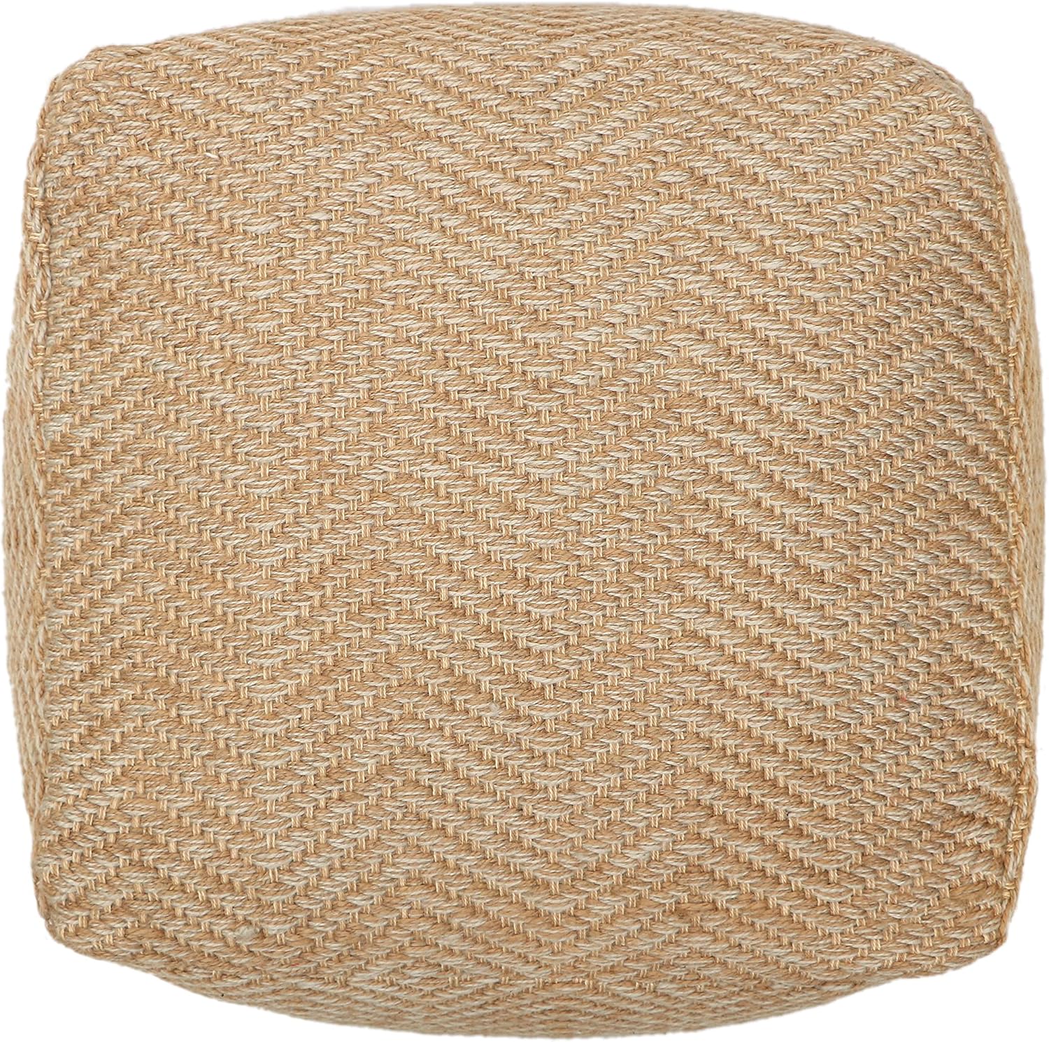 Puf otomano tejido a mano para interiores y exteriores, reposapiés, cubierta de cremallera con relleno, silla de piso impresa, para sala de estar,
