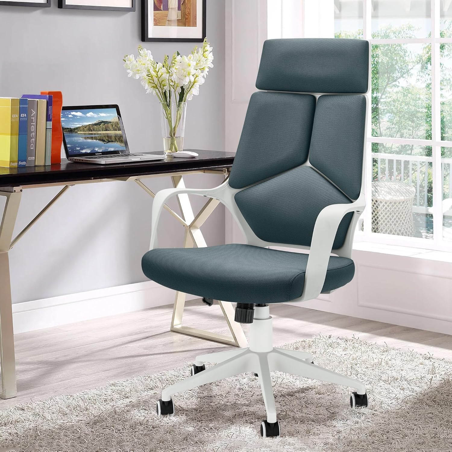 HOMREST Silla de escritorio de oficina, silla de oficina ejecutiva con asiento y respaldo ajustables, silla de oficina con respaldo alto para
