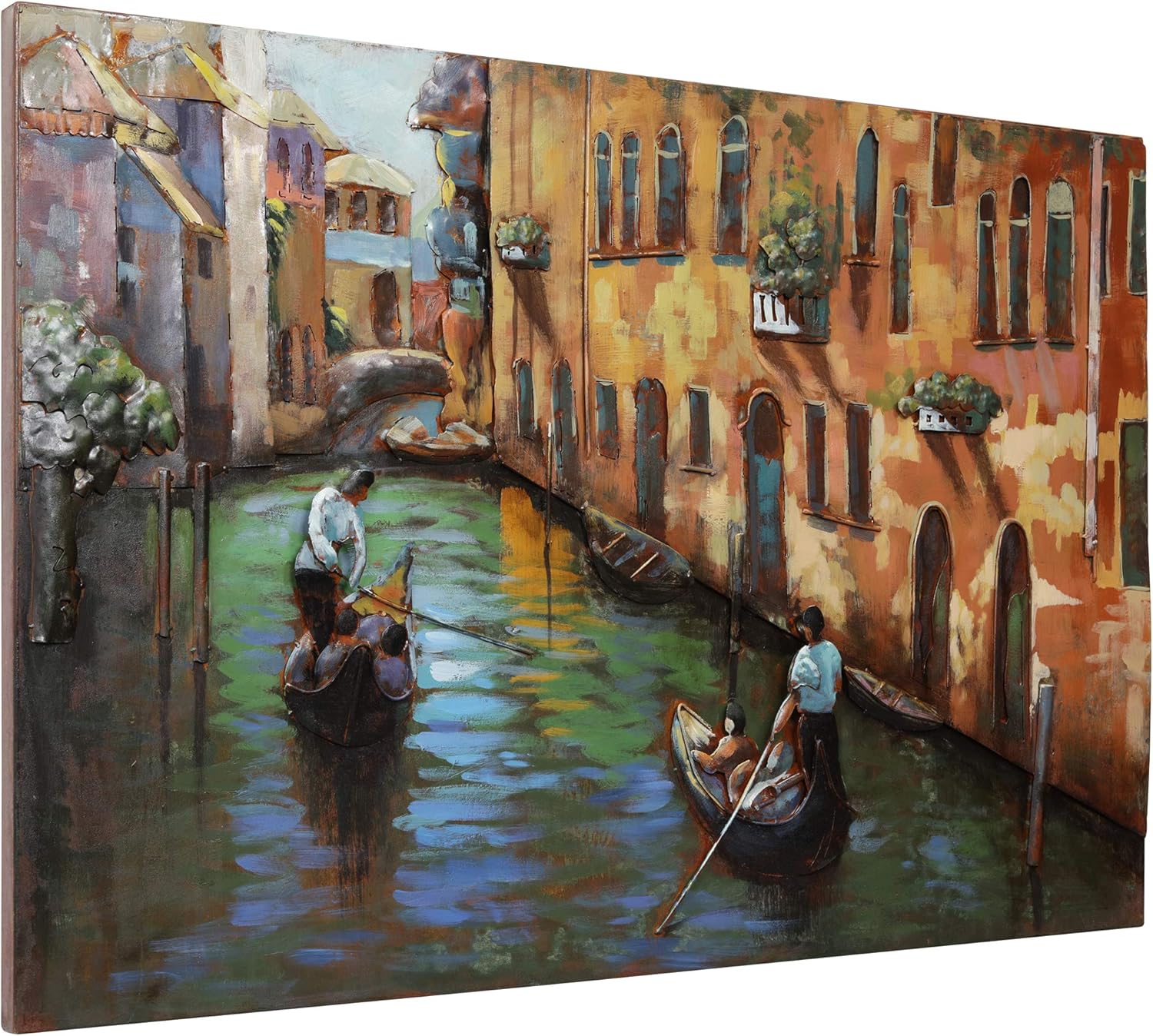 Empire Art Direct Arte de pared dimensional pintado a mano de hierro mixto de Venecia, 48 x 32 x 2.4 pulgadas, listo para colgar (PMO-140335-4832)