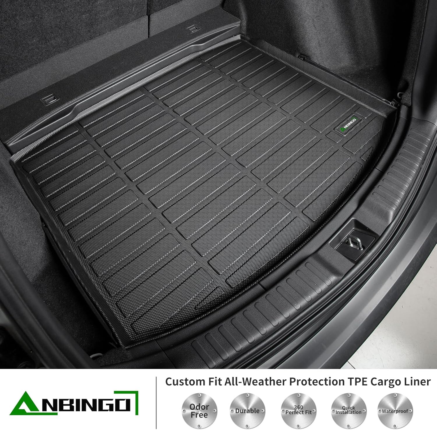 ANBINGO -Alfombrillas y forro de carga personalizadas para Nissan Ariya 2023. Protección para todo tipo de clima, TPE impermeable, antideslizantes,