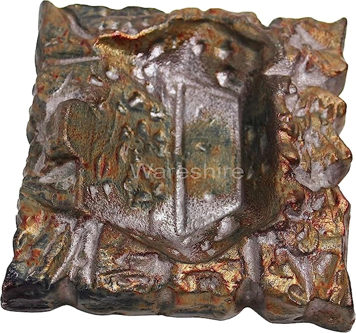 Martillo Mjolnir roto de metal de alta calidad, juego de rol, coleccionable a escala 11, réplica de cosplay con base de exhibición