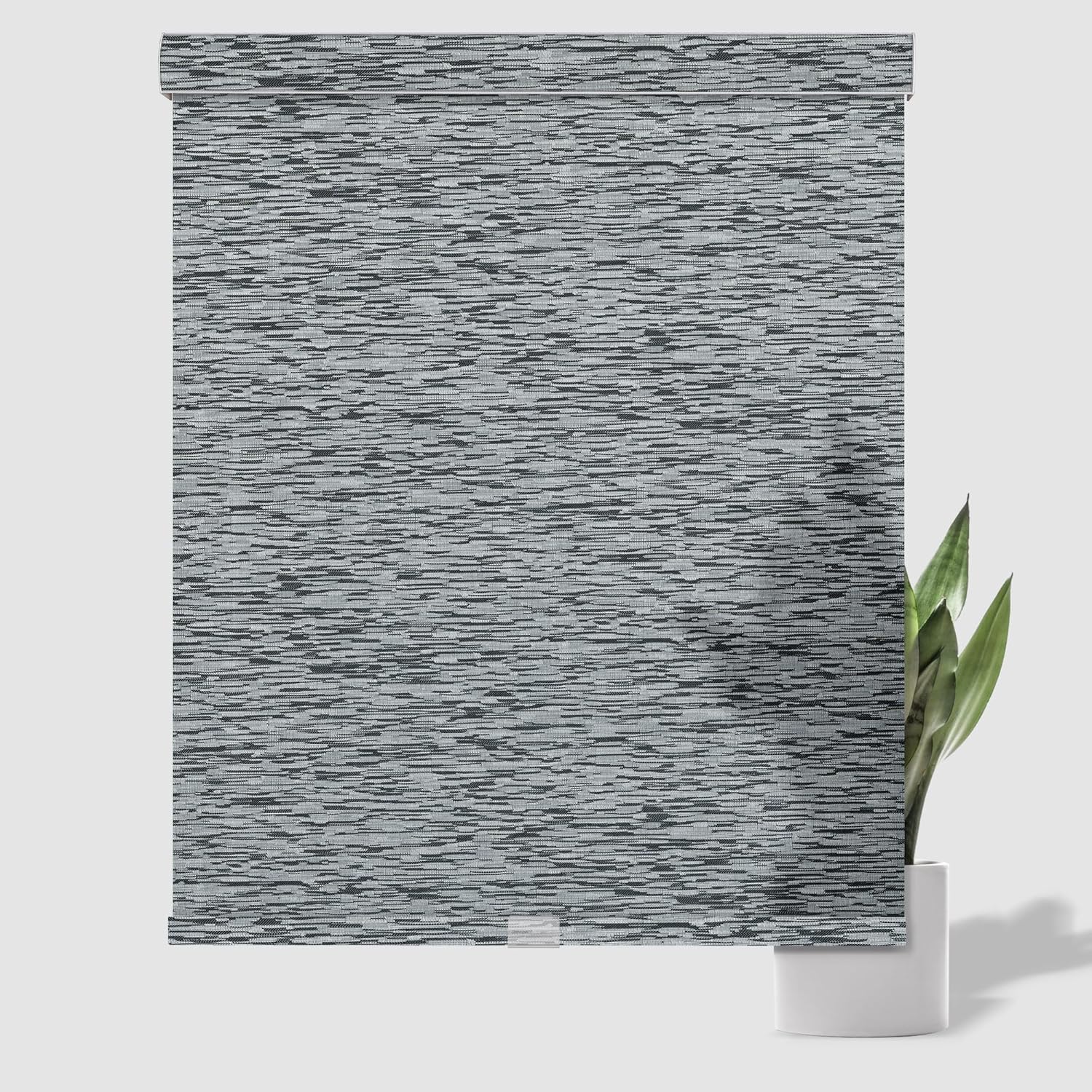 BERISSA – Persianas enrollables con filtro de luz para ventana, persianas solares inalámbricas con jacquard a rayas, tela con aislamiento térmico,