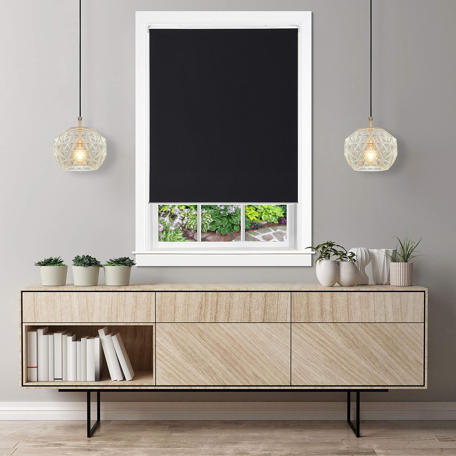 ALLBRIGHT – Persianas de vinilo enrollables clásicas para dormitorio. Bloquean la luz por completo