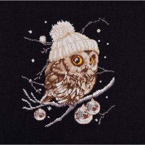 Thea Gouverneur – Kit de punto de cruz, Whoo..Whoo..It’s Winter – Aida Black – 16 unidades – Kit de bordado para adultos – Hilos de bordado DMC y Thea Gouverneur – Kit de punto de cruz, Whoo..Whoo..It’s Winter – Aida Black – 16 unidades – Kit de bordado para adultos – Hilos de bordado DMC y