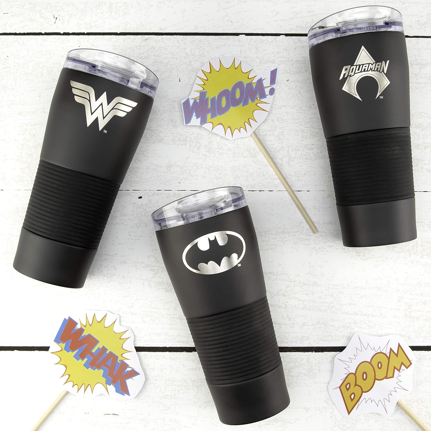 Zak Designs Lynden – Vaso de acero inoxidable aislado al vacío de la Liga de la Justicia Core Aquaman, 28 onzas