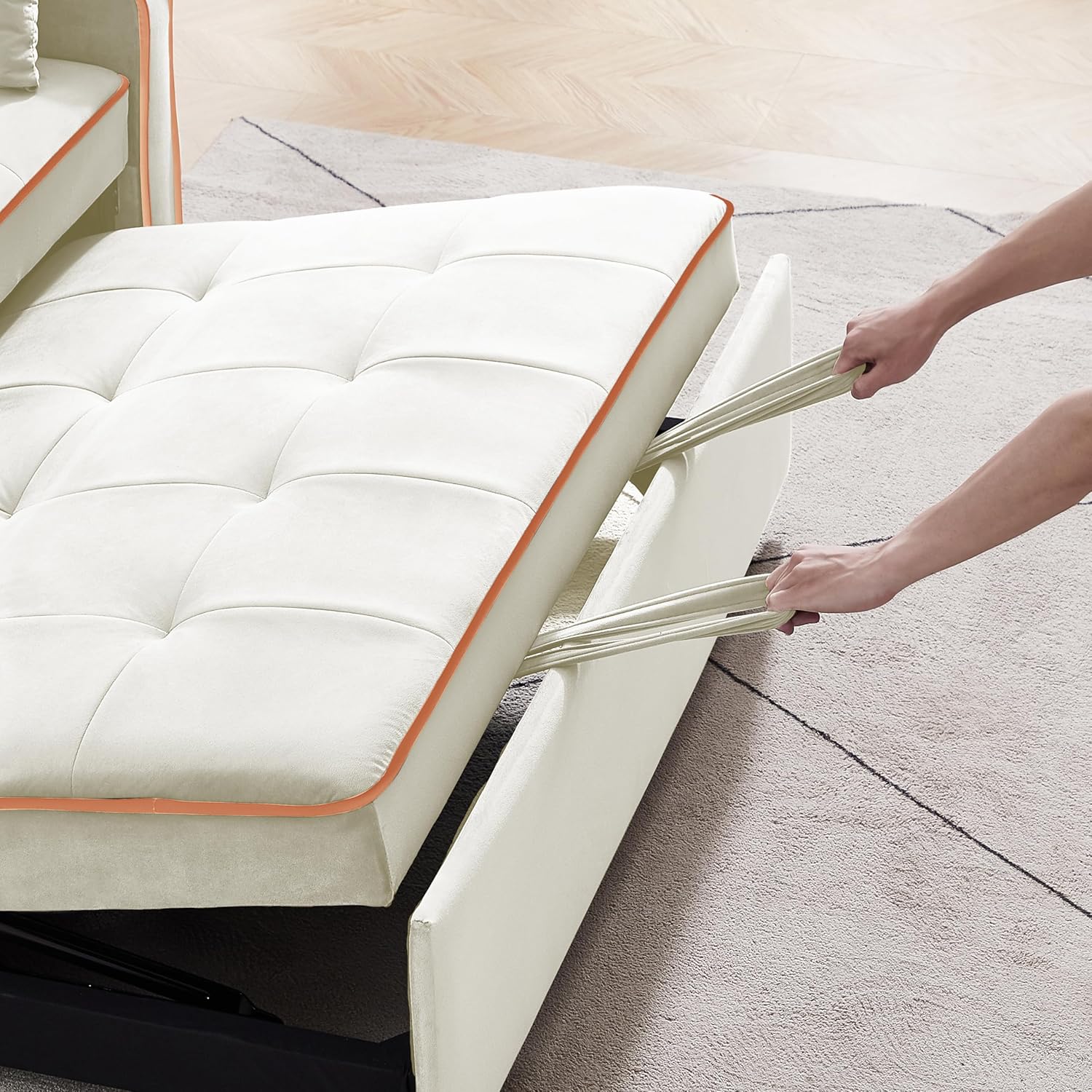 Futón 3 en 1 con sofá cama extraíble, sofá biplaza con respaldo reclinable, sofá convertible para dormir para el hogar, casa rodante, apartamento,