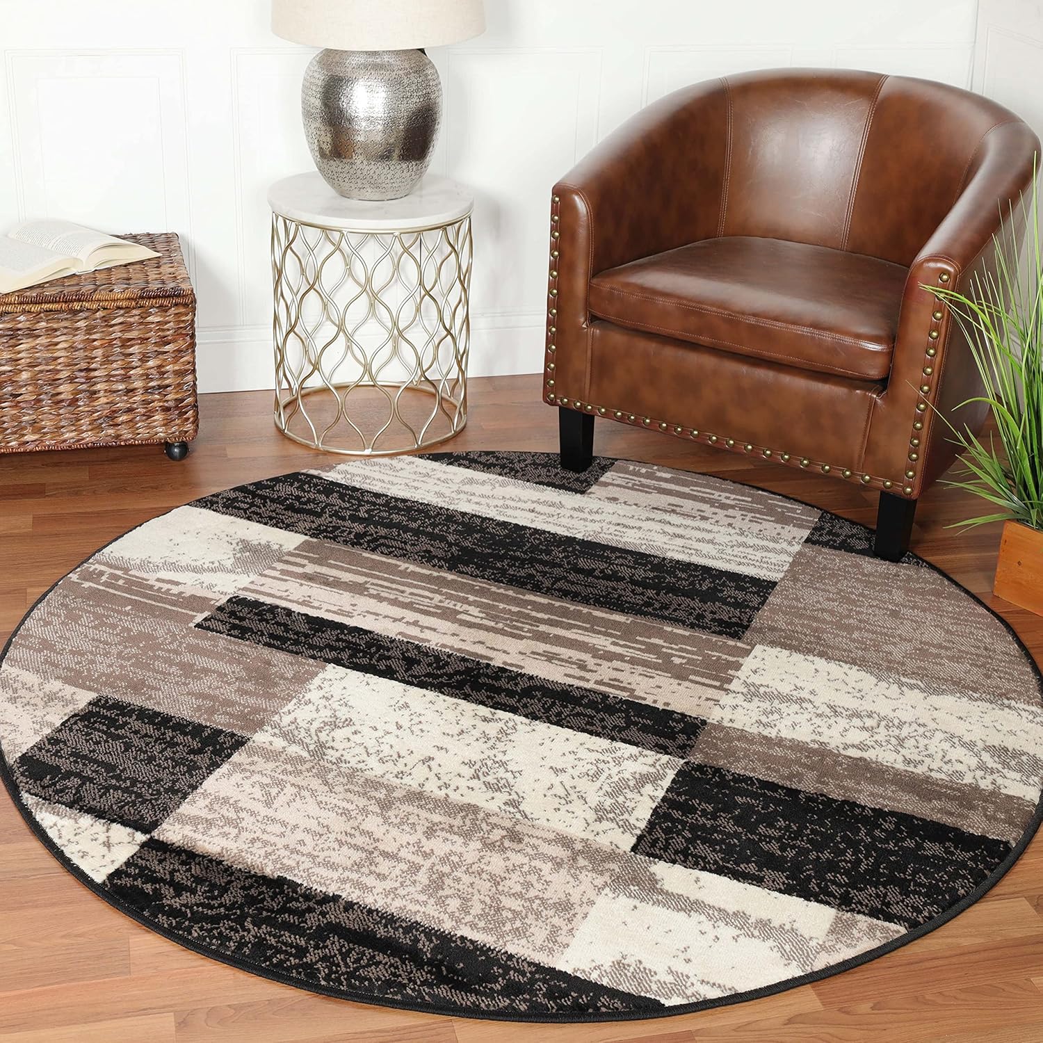 Superior – Alfombra de área para interiores, respaldo de yute, moderna y geométrica, dormitorio, oficina, sala de estar, entrada, suelos de madera,