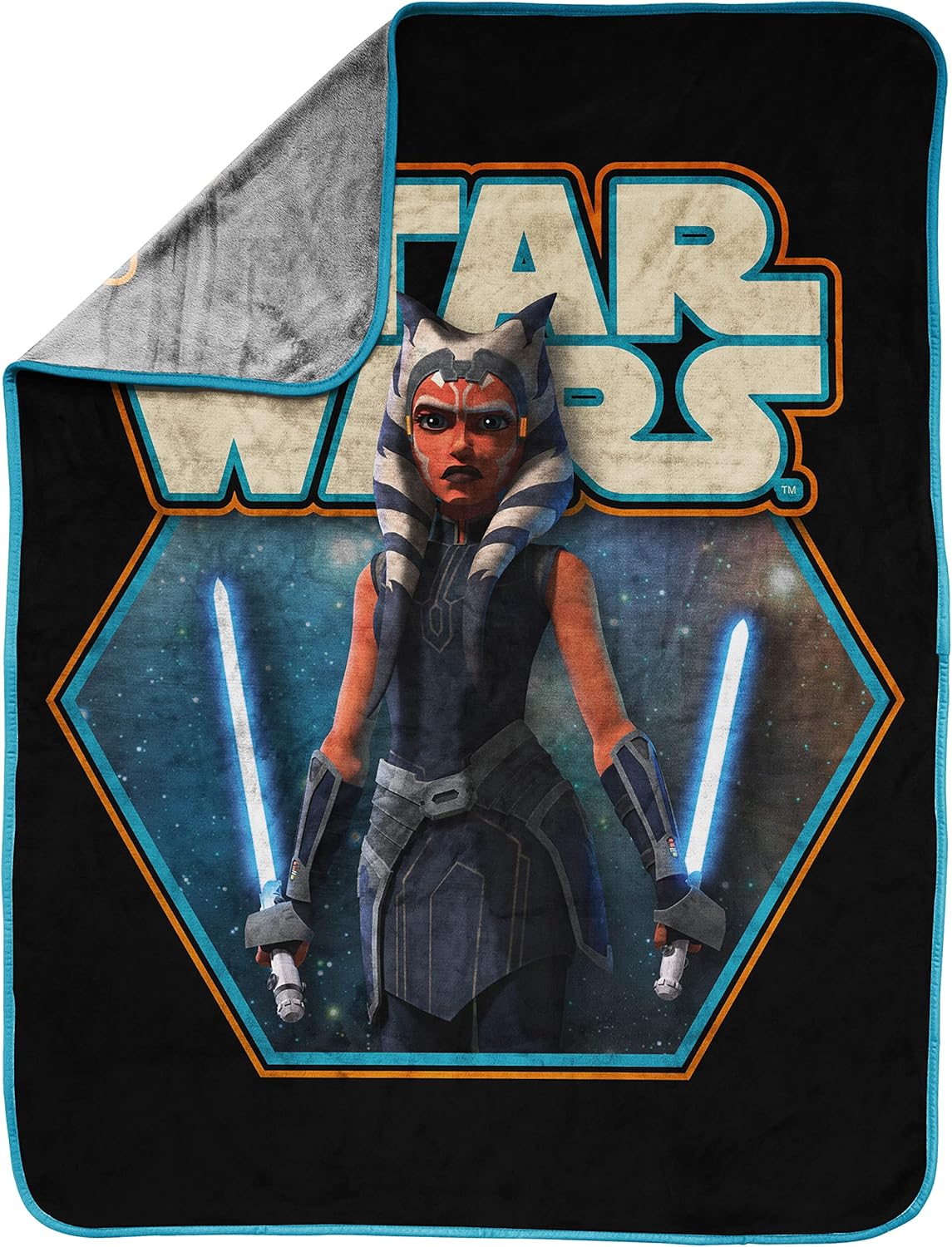 Jay Franco Star Wars The Clone Wars – Manta lista para niños, mide 46 x 60 pulgadas, ropa de cama para niños, forro polar súper suave resistente a
