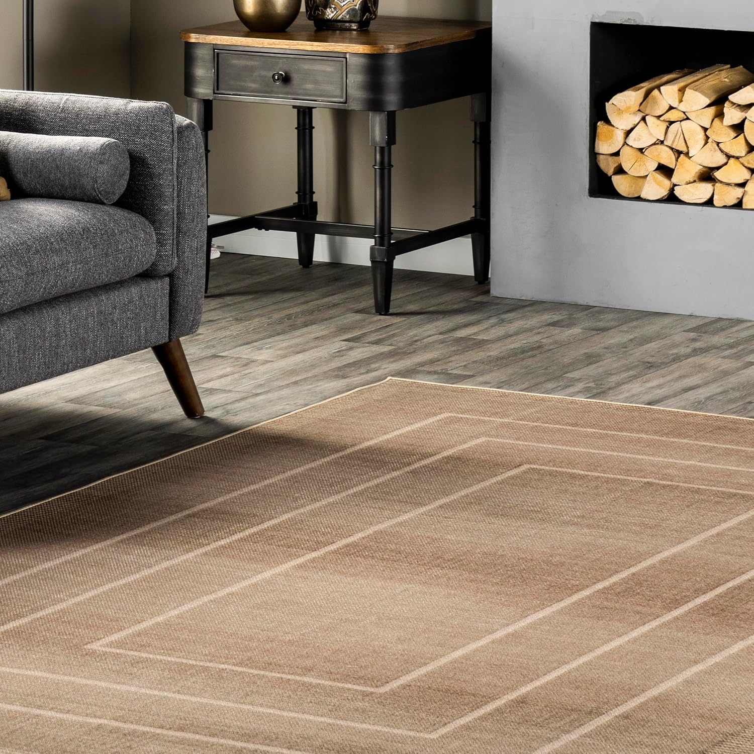 nuLOOM Madie – Alfombra de área lavable a máquina, 4 x 6 pulgadas, color natural