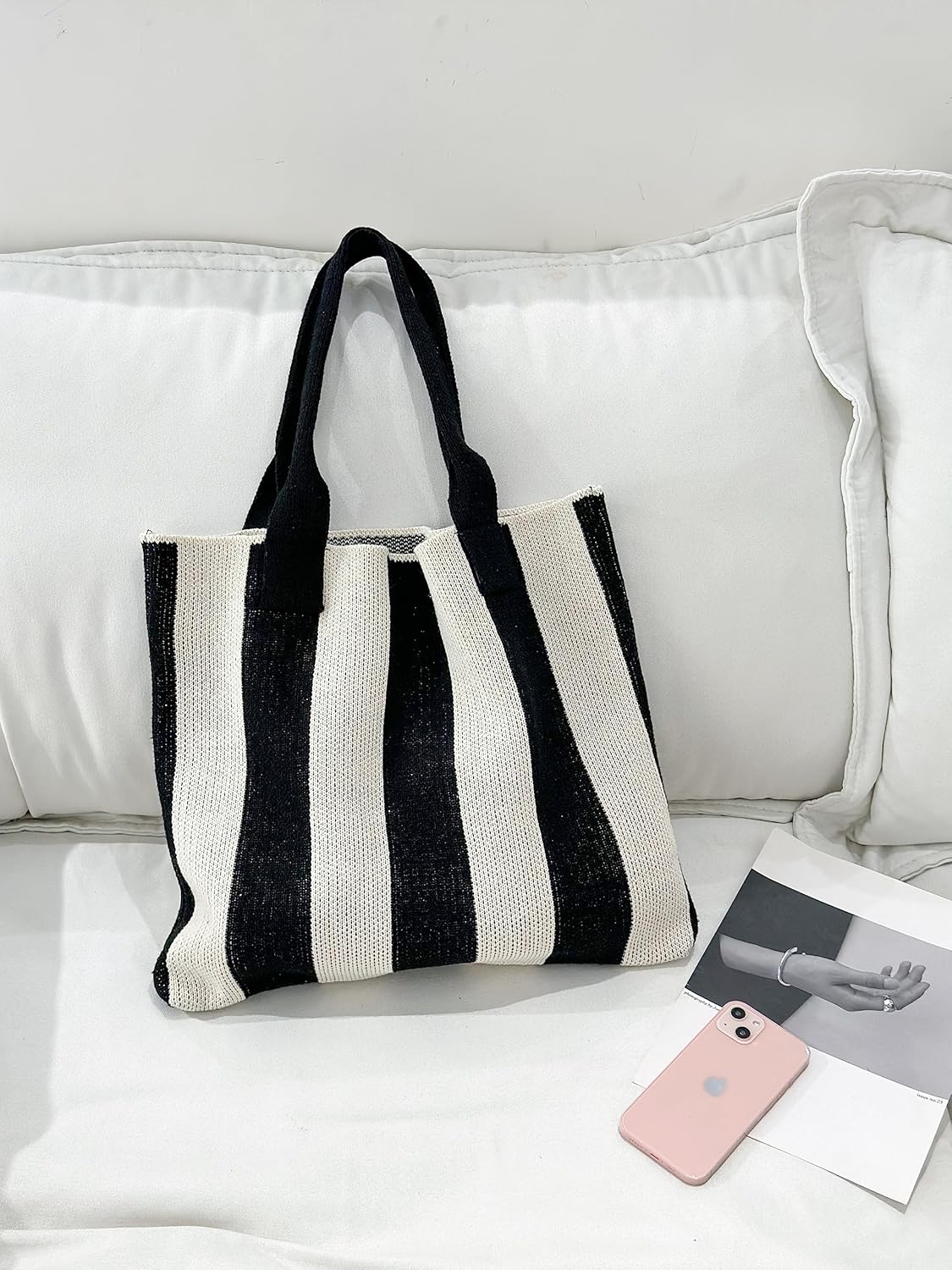 ENBEI Bolsos de mano estéticos Bolsos de hombro Bolsos de mano de ganchillo Bolsos grandes Bolso de compras de hombro bolso grande bolso lindo