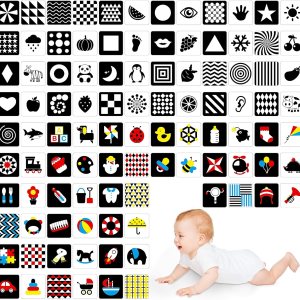 100 páginas, color blanco y negro, tarjeta de estímulo visual para bebé, 50 tarjetas de alto contraste, juguetes sensoriales para regalo de bebé 100 páginas, color blanco y negro, tarjeta de estímulo visual para bebé, 50 tarjetas de alto contraste, juguetes sensoriales para regalo de bebé