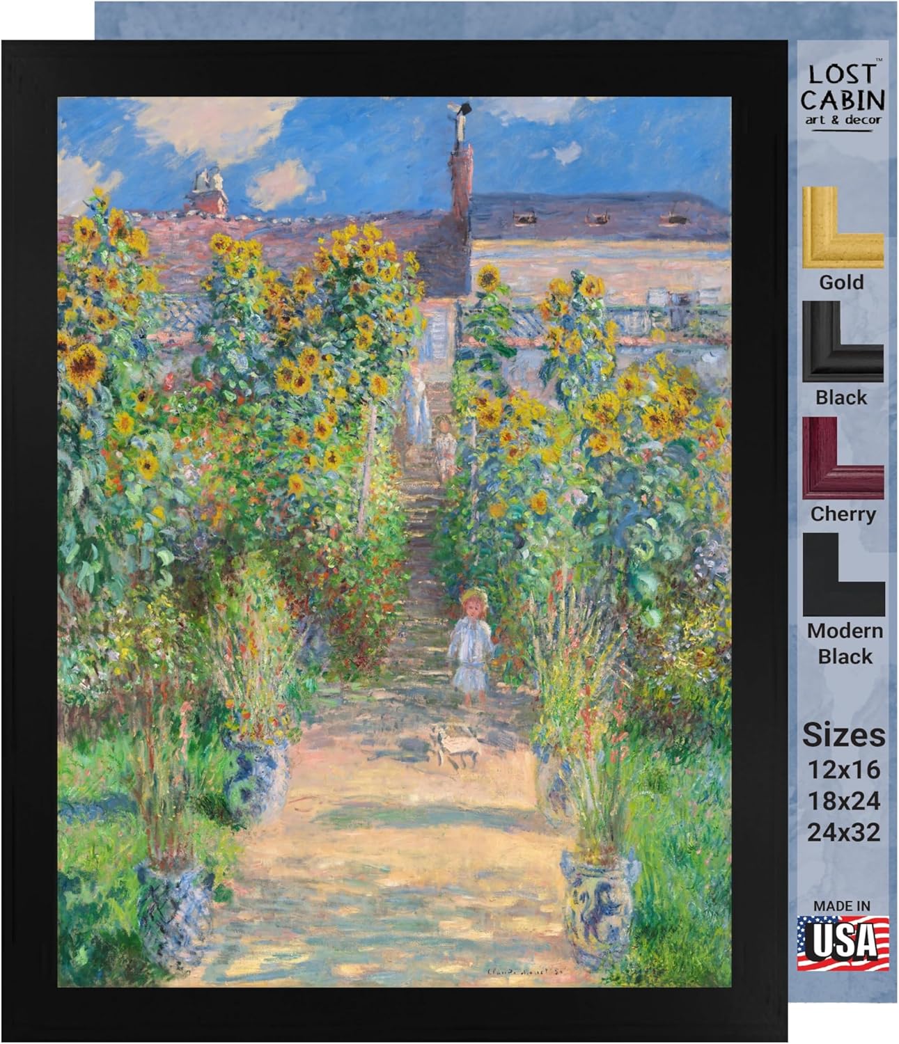 Lost Cabin The Artists Garden at Vetheuil de Claude Monet  Impresión sin marco  Reproducción de pinturas de obras de arte finas  Póster decorativo