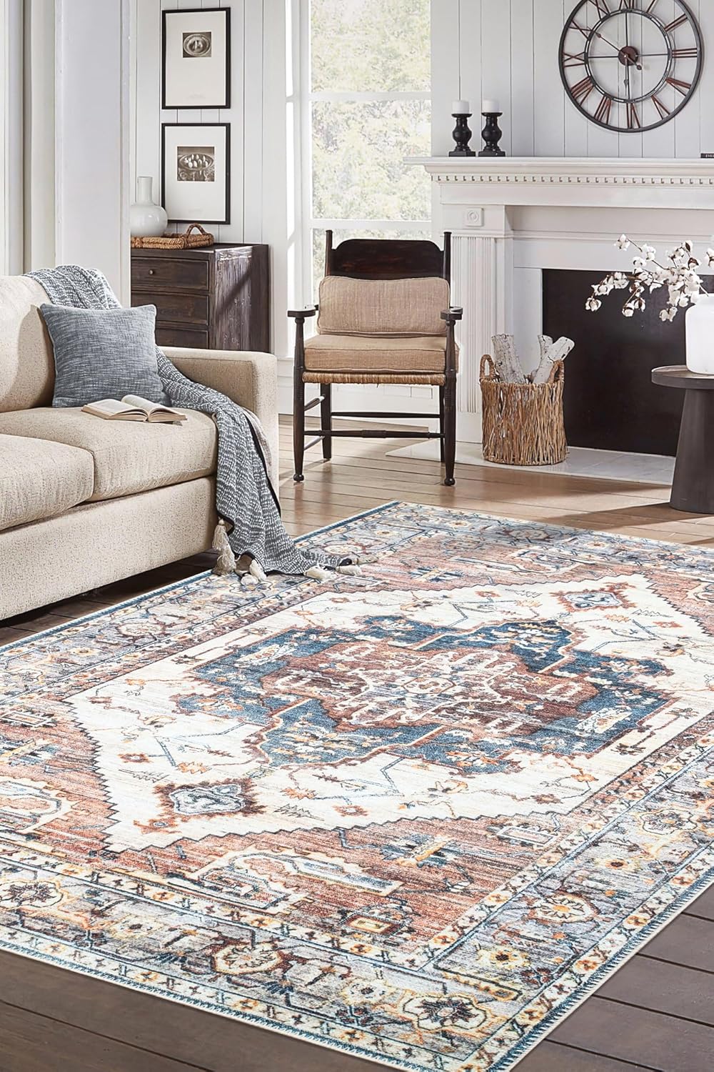 Keen Home Design Alfombras lavables a máquina con parte trasera antideslizante, ideal para pasillo, sala de estar, dormitorio, cocina y lavandería,